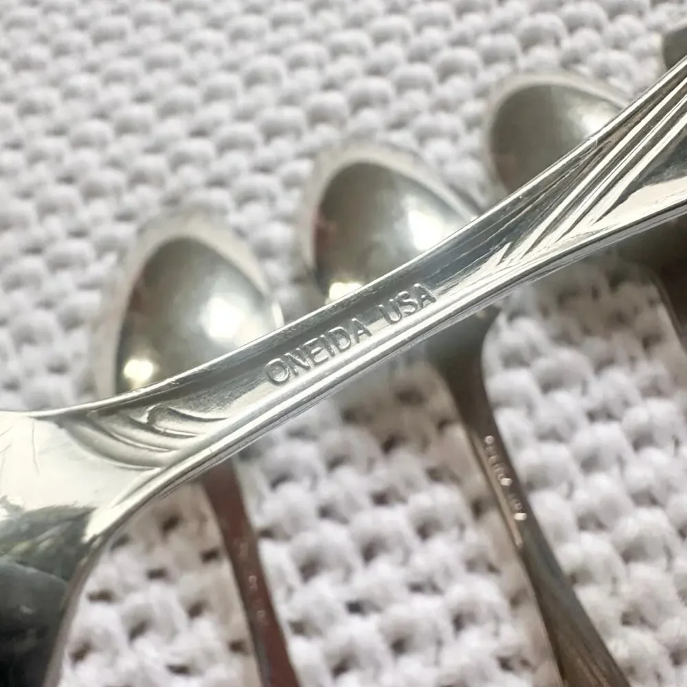 Oneida Stainless Camber Windswept Scroll Flatware Set of 5 Teaspoon Replacements